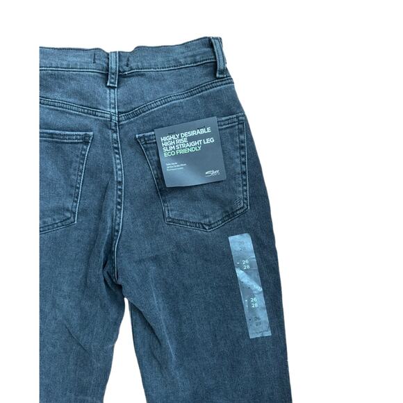 Silver Jeans Highly Desirable Slim Straight Black Denim Jeans NWT 26/28 - Picture 6 of 10